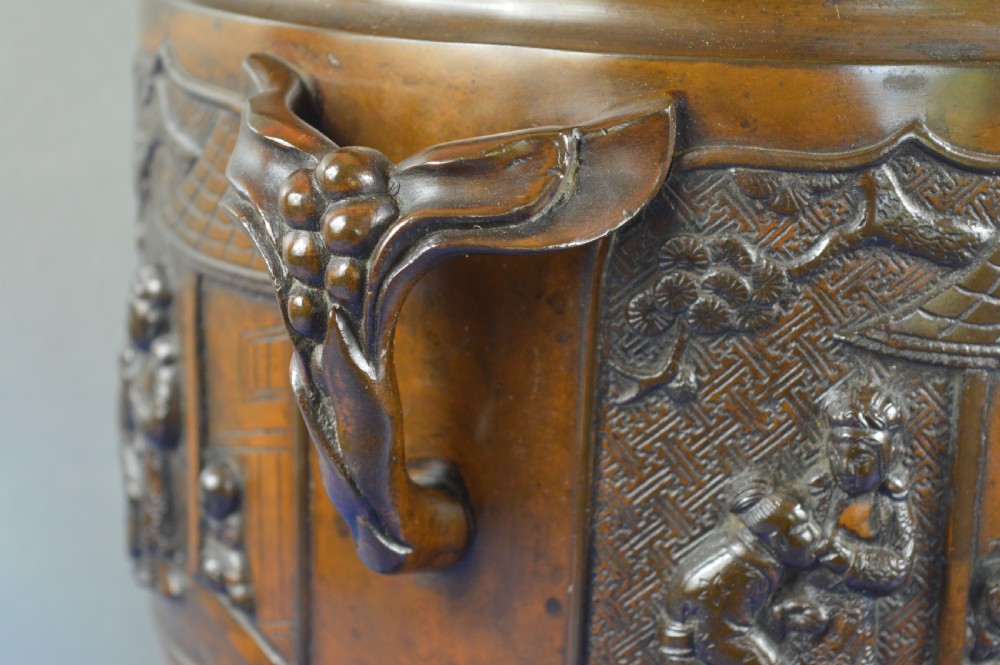 Large (7kg) Japanese Bronze Bowl/Censer, c1870 View IX