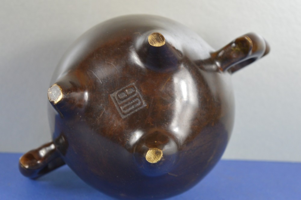 Large (2.4kg) Chinese Bronze Censer,c1850 View X