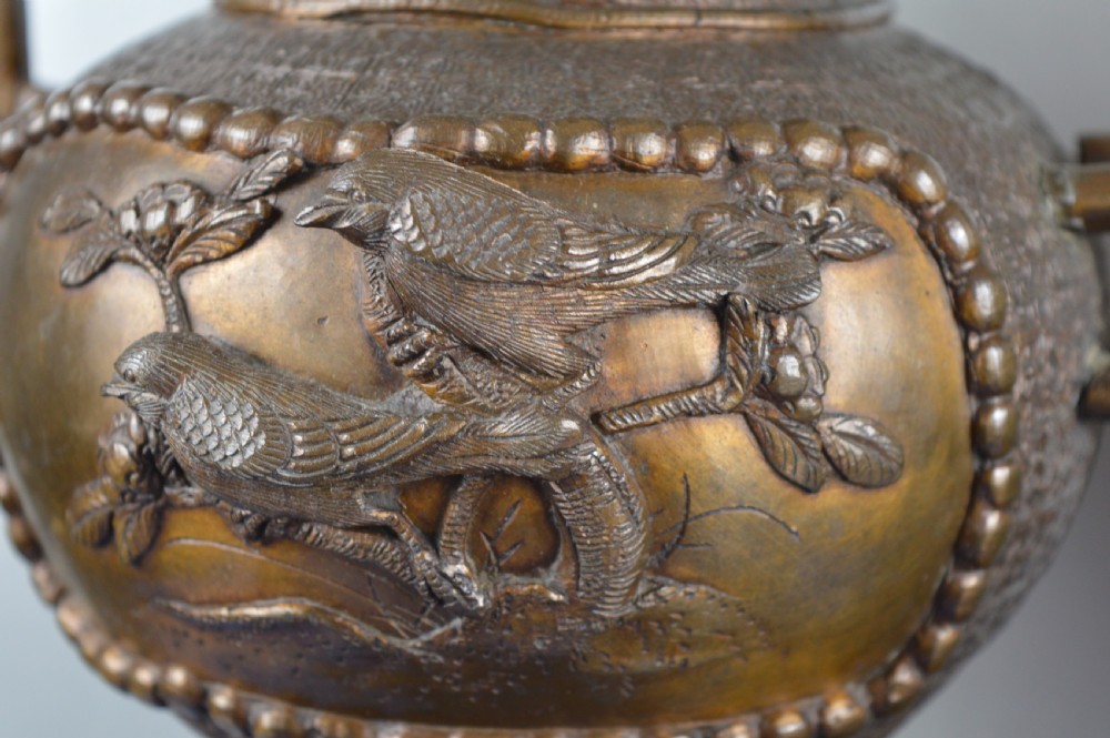 Pair Very Large (70cm) Japanese Bronze Koro/Censer,c1850 View XIII