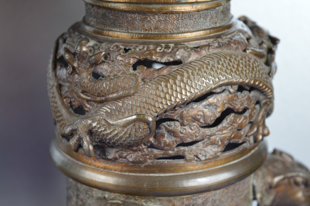 Pair Very Large (70cm) Japanese Bronze Koro/Censer,c1850 View XVIII
