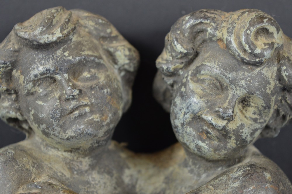 Large Cast Metal Statue Embracing Putti/Cherub, c1820 View VI
