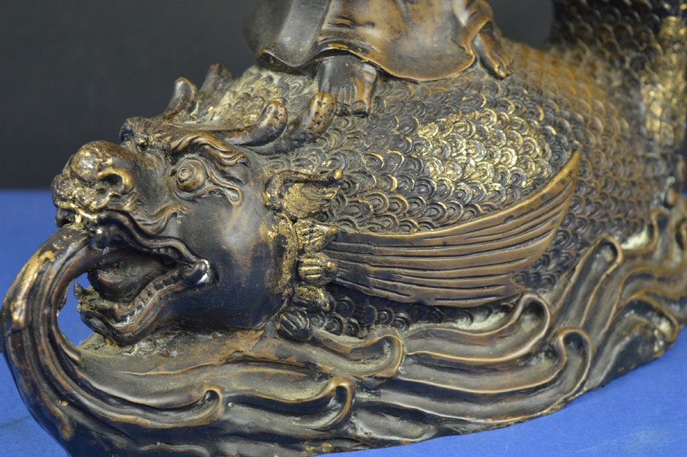 Large (5.4kg) Chinese Gilt Bronze Guanyin Statue,c1850 View X
