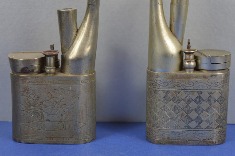 2 Chinese Metal Opium Pipes,c1890 View II