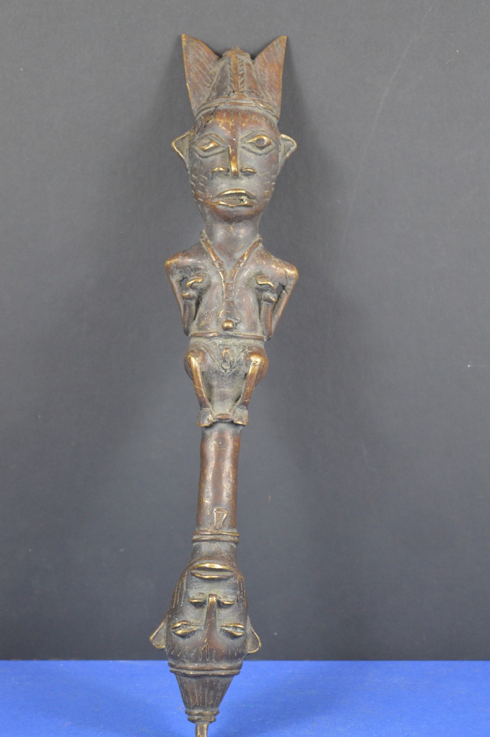 Large (38cm) African Bronze Fertility Staff/Wand,c1920