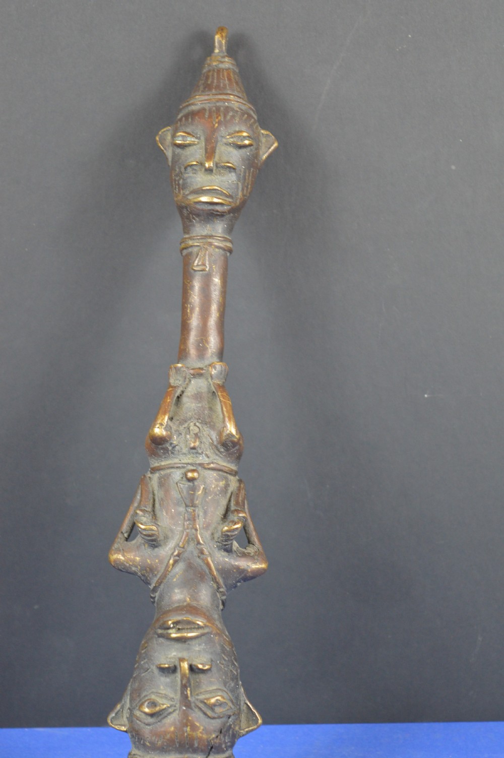 Large (38cm) African Bronze Fertility Staff/Wand,c1920 View II