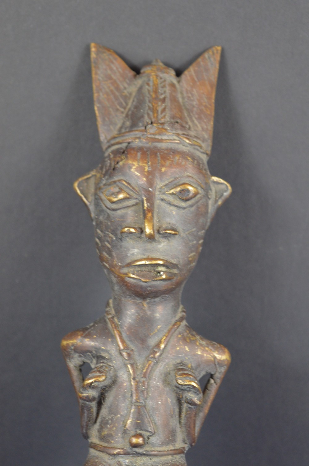 Large (38cm) African Bronze Fertility Staff/Wand,c1920 View III