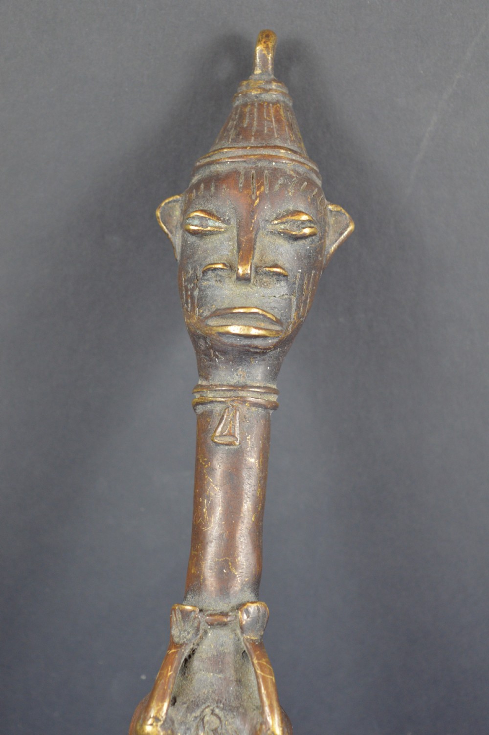 Large (38cm) African Bronze Fertility Staff/Wand,c1920 View VII