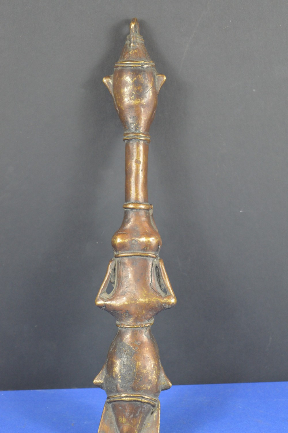 Large (38cm) African Bronze Fertility Staff/Wand,c1920 View IX