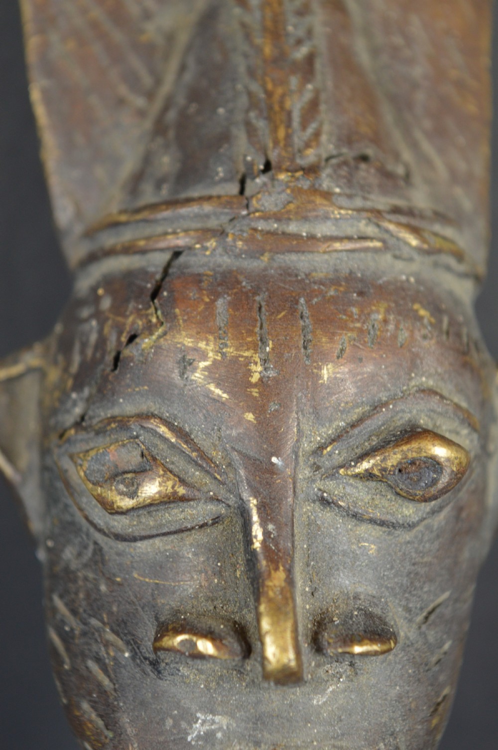 Large (38cm) African Bronze Fertility Staff/Wand,c1920 View XI