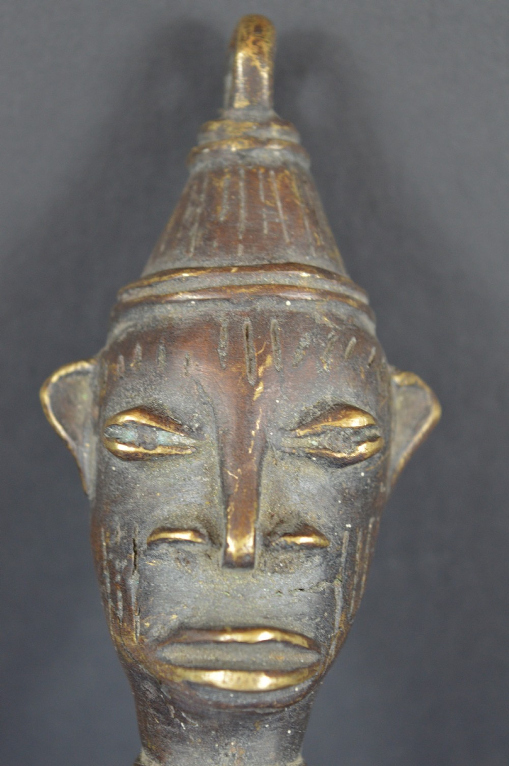 Large (38cm) African Bronze Fertility Staff/Wand,c1920 View XIII