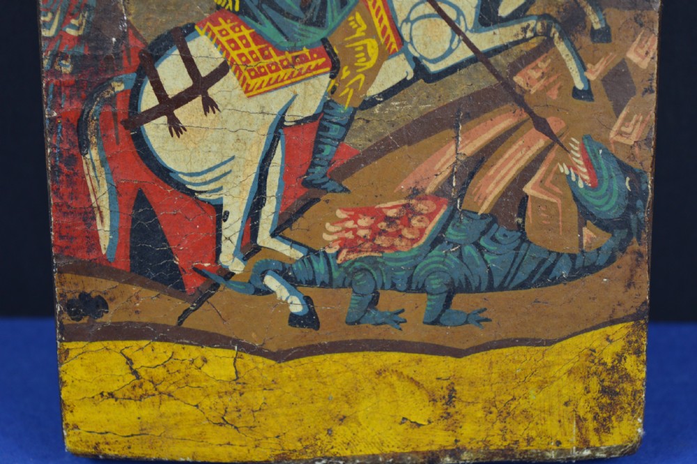 Russian Hand Painted Icon St George and Dragon,c1880 View II