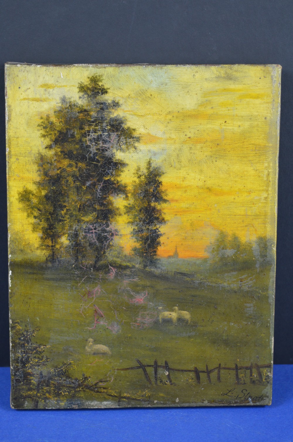 English School Oil on Canvas, Signed and Dated 1890