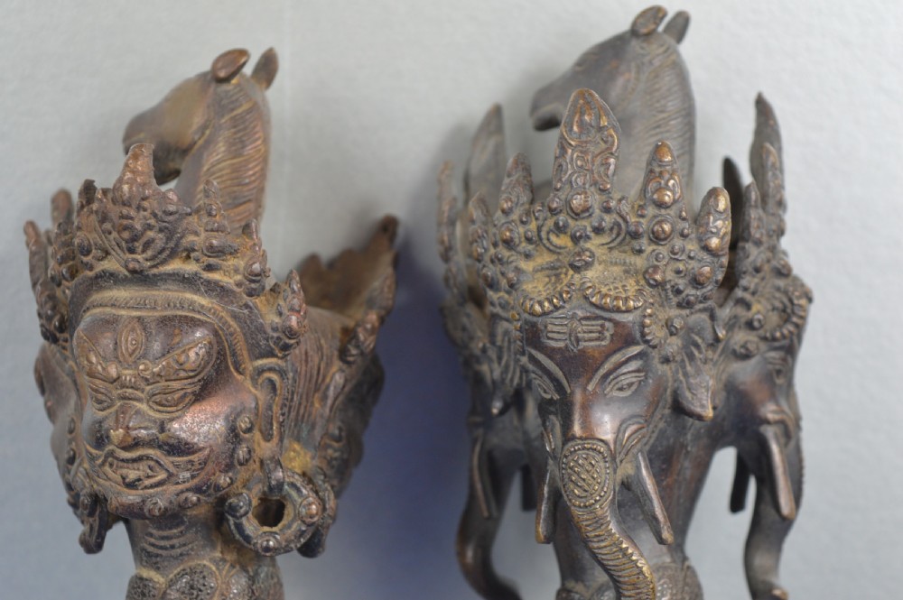 2 Tibetan Bronze Buddhist Ceremonial Knives / Kartika,c1890 View II