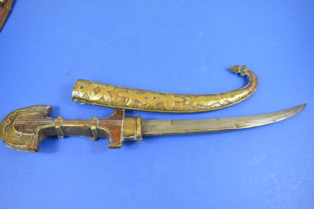 Mixed Metal Persian / Moroccan Khanjar Knife/Scabbard,c1880 View XX