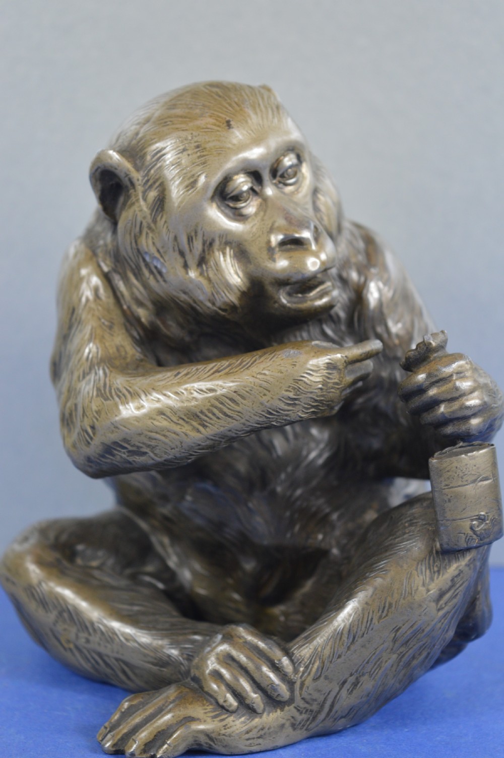 Large Japanese Bronze Monkey Statue Okimono,c1920 View II