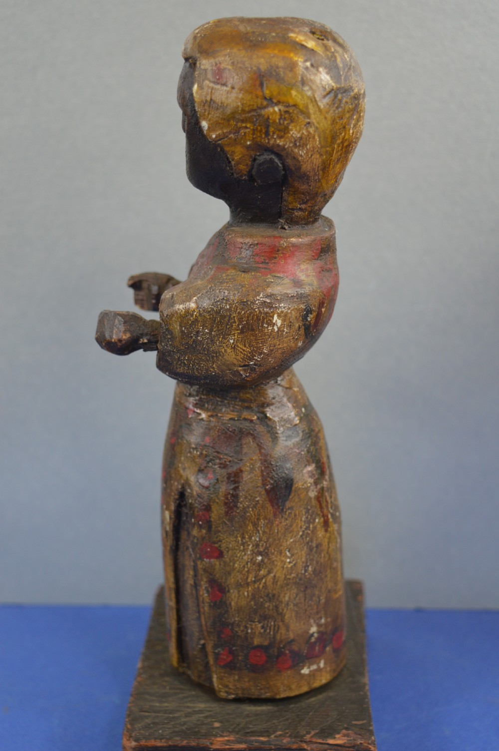 Fine Indo-Portuguese Carved Wood/Polychrome Religious Statue,c1740 View V