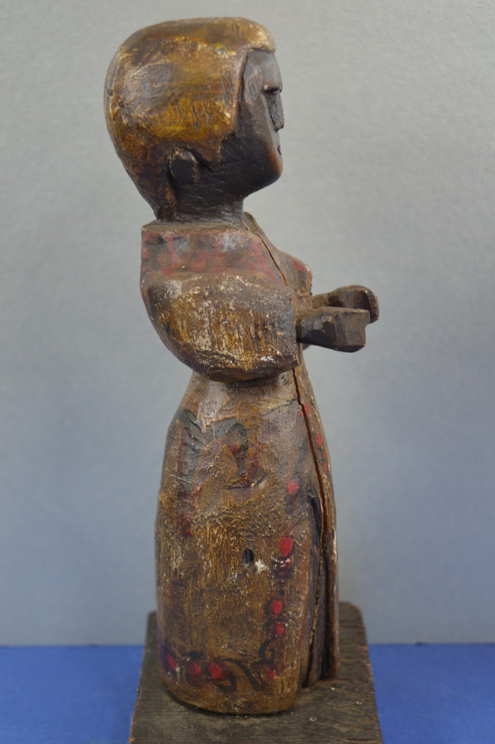 Fine Indo-Portuguese Carved Wood/Polychrome Religious Statue,c1740 View VII