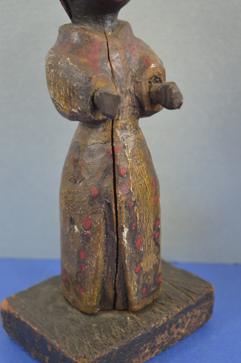 Fine Indo-Portuguese Carved Wood/Polychrome Religious Statue,c1740 View VIII