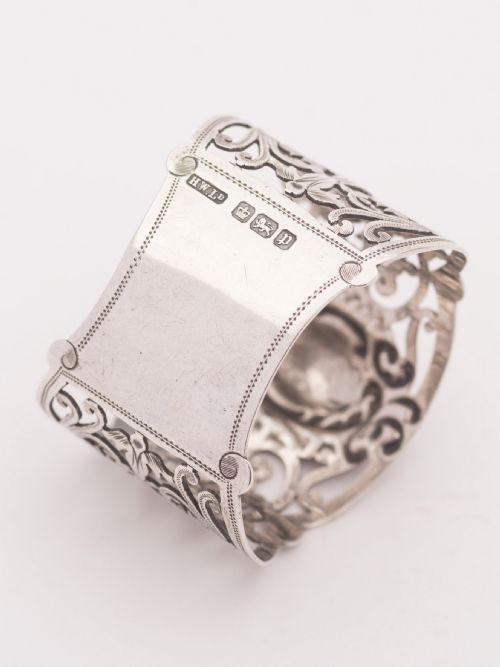 fig 1. Beautiful Edwardian Silver Napkin Ring, Sheffield 1907