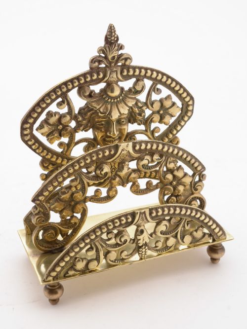 Charming Victorian Brass Letter Rack, Circa 1890
