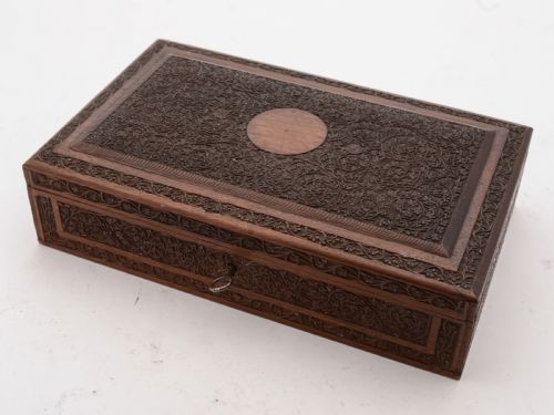Superb Anglo-indian Carved Jewellery Box, Circa 1900