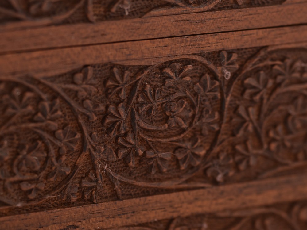 Superb Anglo-Indian Carved Jewellery Box, Circa 1900 View V