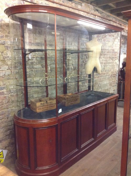 Unusual Single Bow Ended Victorian Display Cabinet