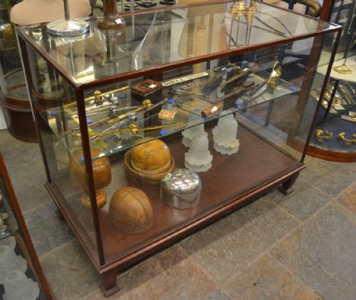 1920s Dark Mahogany Jewelry Display Counter