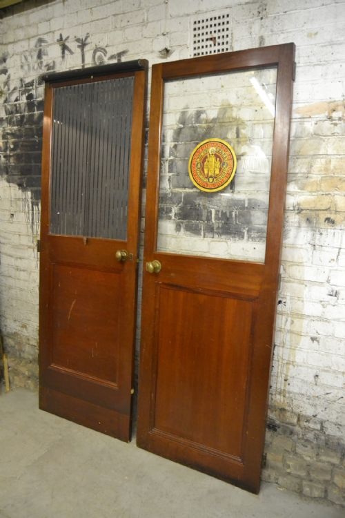 Two Victorian Mahogany Jeweller's Doors