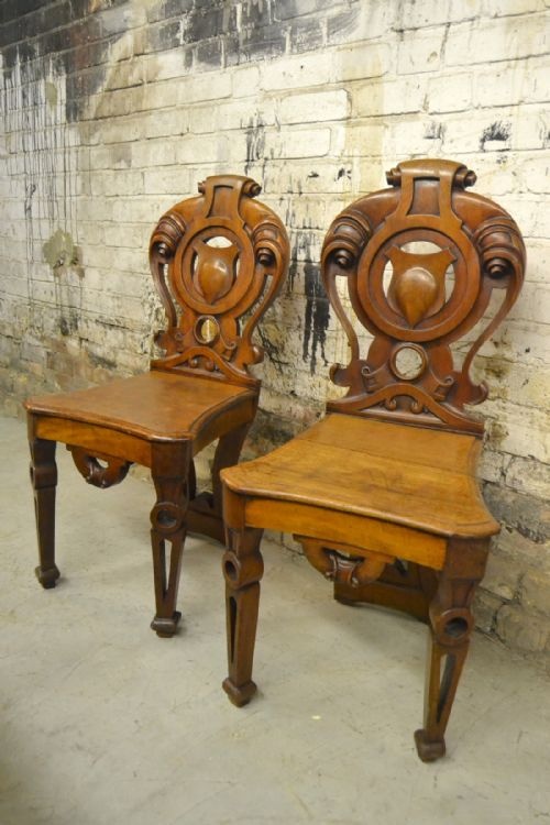 Victorian Mahogany Hall Chairs