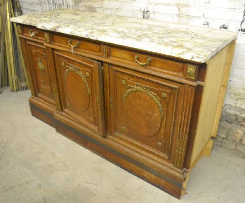 1920s French Marble Top Sideboard