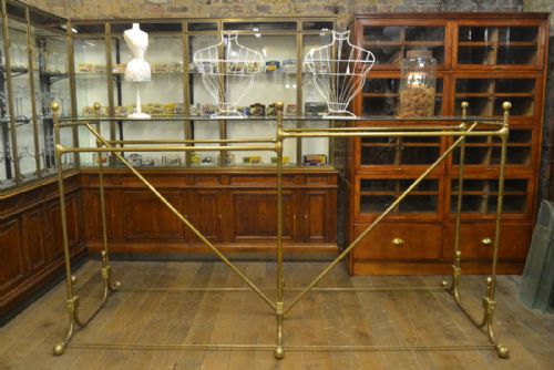 Rare 1930s Brass Double Rail Hanging System