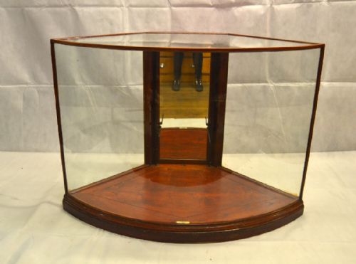 1920s Bow Front Mahogany Shop Display Counter