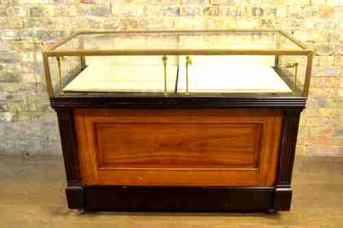 1930s Brass Mahogany Counter