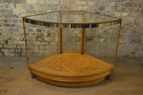 1920s Bow Glass and Bronze Shop Display Counter