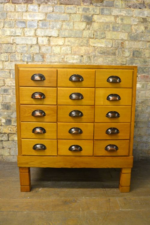 Small 1930s Oak Drapers Shop Display Counter with Drawers