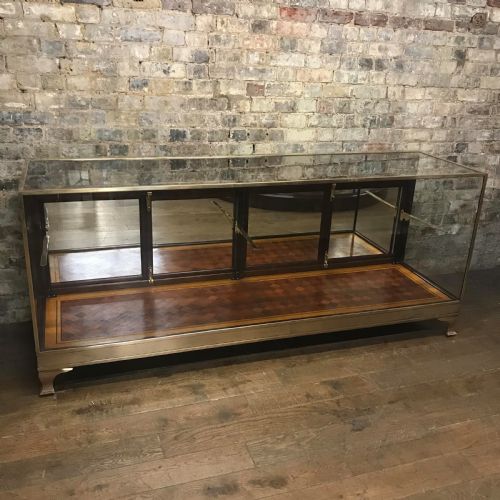 Antique Brass and Mahogany Shop Counter from Mappin & Webb
