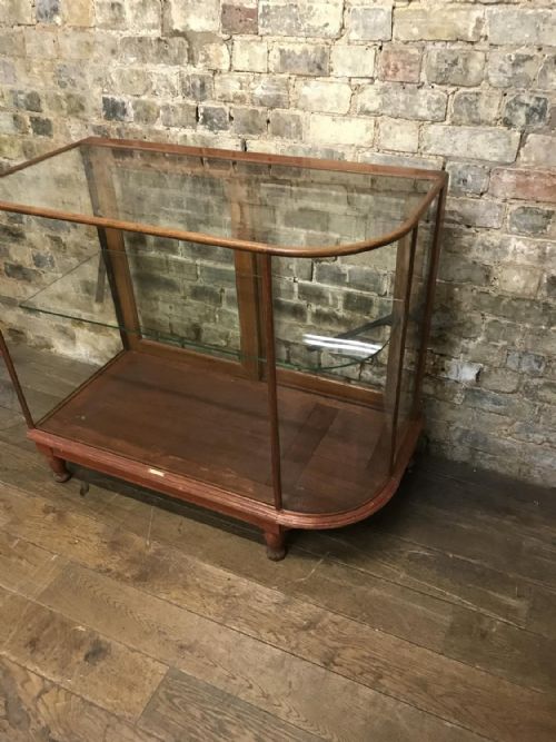 Antique Mahogany Bow Shop Counter