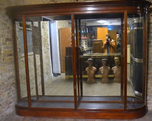Victorian Mahogany Jeweller's Bow Display Cabinet