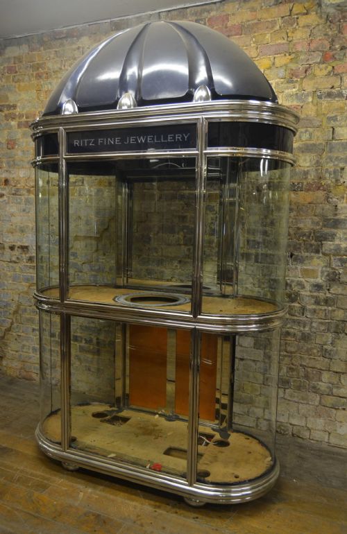 Ritz Chrome Bow End Jewellery Display Cabinet