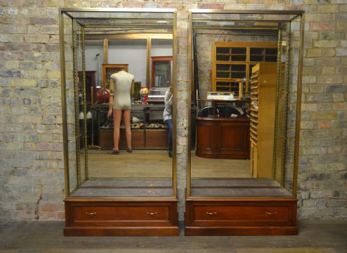 Pair of 1920s Bronze Jewellery Display Cabinets