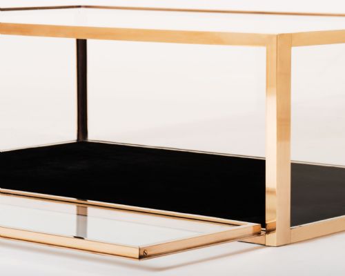 BRASS BLACK VELVET JEWELLERY CABINET - ADDITIONAL PHOTO 4