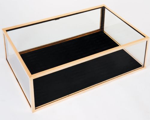 BRASS BLACK VELVET JEWELLERY CABINET - ADDITIONAL PHOTO 6