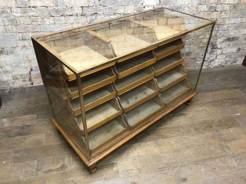 1920s Brass Haberdashery Shop Counter
