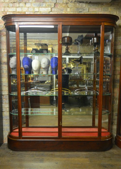 Mahogany Bow Glass Jewellery Cabinet