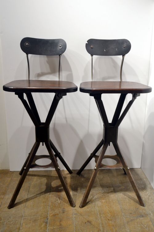 Pair of 1930s Factory Chairs