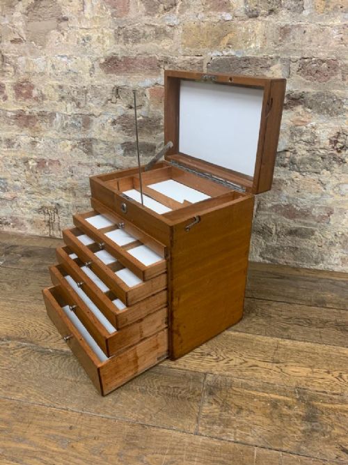 Mahogany Dentist Cabinet with Chrome Handle

