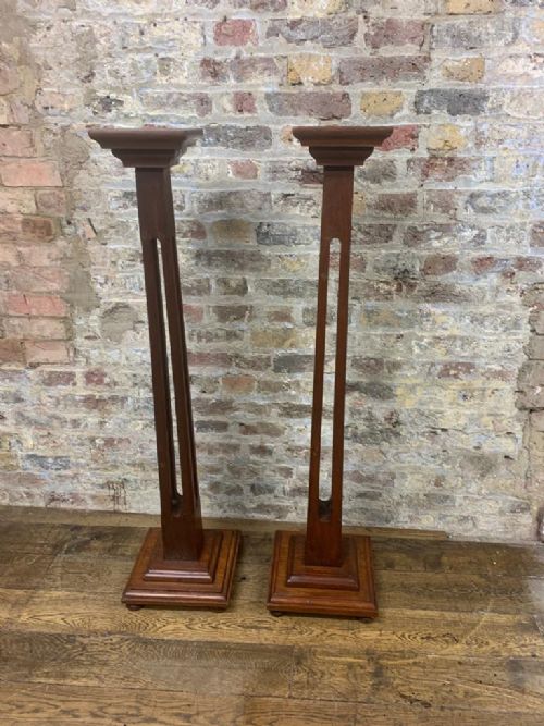 Pair of Mahogany Torcheres