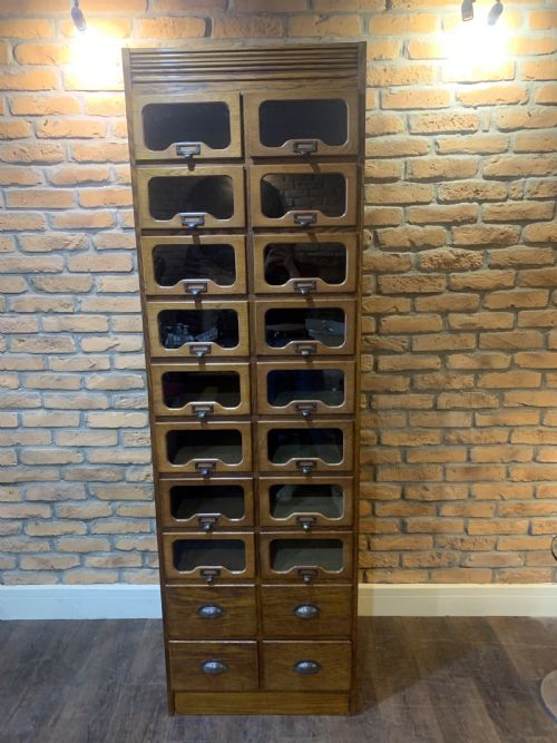 1920s Oak Drapers Cabinet