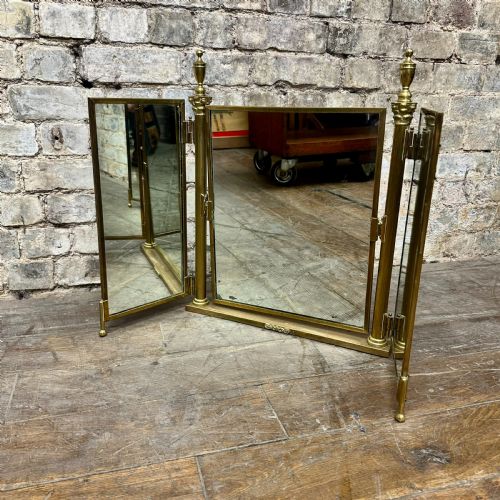 1920s Brass Countertop Mirror
